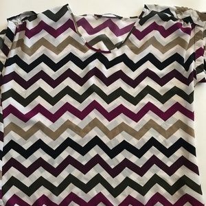 Zac & Rachel Multicolored Short Sleeve Blouse